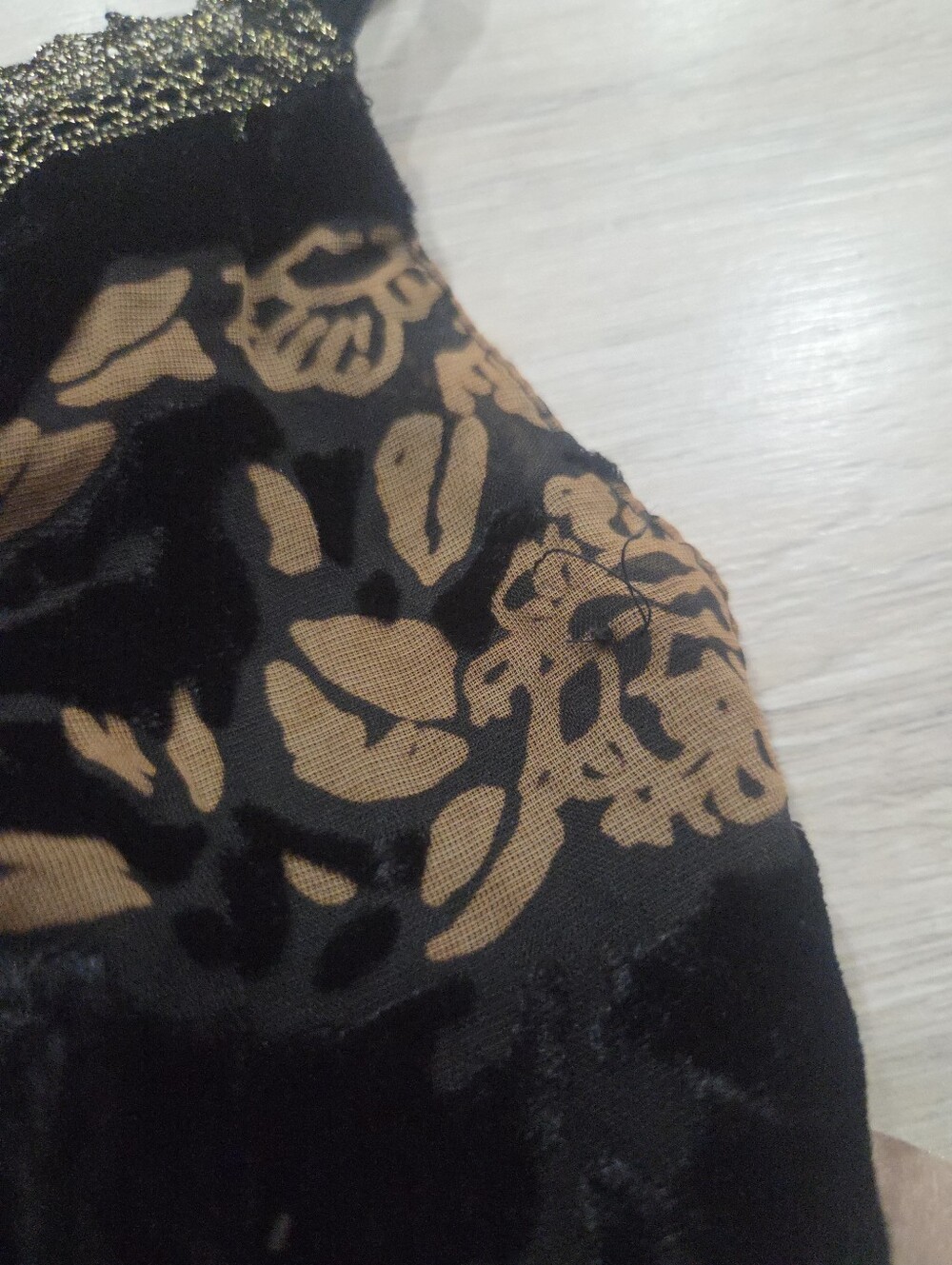 Crushed Velvet Midi Dress Taylor and Hyde Brown Floral Beaded Juniors XL - Picture 8 of 9